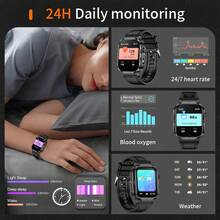 LIGE新款智能手表配备370mAh大容量电池，拥有100多种运动模式、跑步计时器、睡眠监测、音乐播放、多种表盘自定义开关，是一款防水时尚运动手表。 - 黑色 - 查看 4