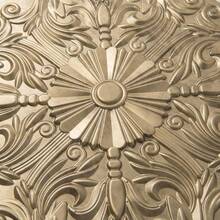 Decorative Ceiling Tile 2x2, Lay In Ceiling Tile 24x24 Pack Of 12pcs Spanish Floral In Matt White - 24"x24" + Antique Gold - View 9