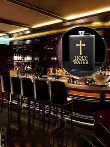 Petaca personalizada de acero inoxidable, recipiente de bolsillo para whisky personalizado, con diseño de agua bendita cristiana, adecuado para celebraciones religiosas, regalo único para hombres, amigos, colegas y hermanos - Multicolor - Ver 4