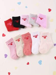 10 paires de mini chaussettes équipage bébé en forme de cœur, tenues de Thanksgiving pour filles, chaussettes de Noël pour enfants, chaussettes pour le remplissage des bas, tenues de Noël pour bébé fille, chaussettes pour le remplissage des bas pour filles, accessoires bébé, articles essentiels pour nouveau-nés, décorations de Noël, cadeau de Noël - Multicolore - Voir 5
