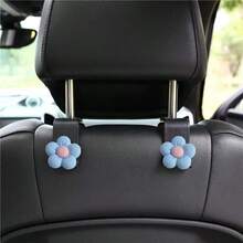 AD 2pcs Hidden Flower Car Seat Back Hooks, Multi-Functional Creative Seat Hangers & Interior Storage Organizers