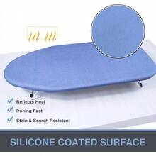 Ironing Board Cover and Pad 18x49, Wide, Thick Padding, Elastic, Silicone Coated, Resist Scorching and Staining, Heavy Duty Iron Board Covers 18 inchx 49 inch - Azul + 12,5" x 32" - Ver 5