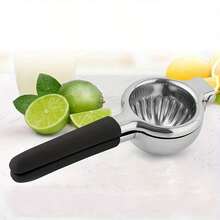 Stainless Steel And Silicone Handle Lemon Tongs, Lemon Juicer, Orange Juicer, Silicone Handle Lemon Tongs, Rubber Handle Manual Juicer, Small Manual Juicer For Home Use, Lemon Squeezer