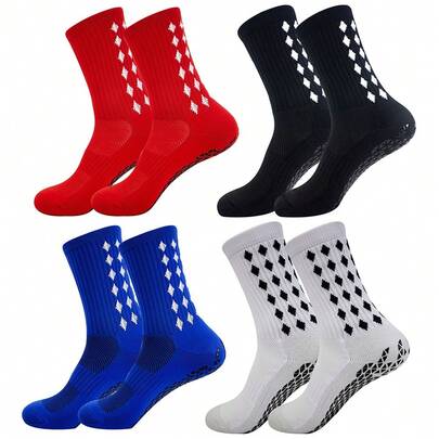 2 Pairs Thickened Football/Sports Socks, Adult Non-Slip Cushioned Breathable Athletic Socks