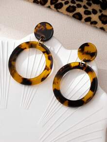 1 Pair Fashionable & Elegant Leopard Heart Earrings, Gift For Women Suitable For Daily Wear, Dating Or Gifting On Valentine's Day Valentines,Mom,Mother,Mother's Day,Gift