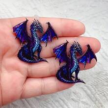 2 Pieces Acrylic Cartoon Dragon Ornaments Necklace Bracelet Earrings Pendant Handmade Accessories|Whimsical Dragon Design|Detailed Dragon Art - 10個 - 查看 1