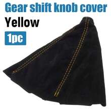 Car Gear Shift Collars Covers Suede PU Leather Gear Stick Shift Shifter Knob Cover Boot Gaiter Red/Black/Yellow/Blue