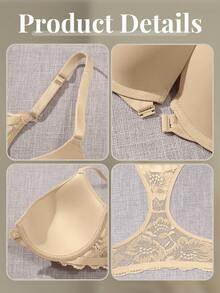 Lencería sexy de encaje beige para mujer con diseño sin espalda, cómoda y suave, de uso versátil, transpirable y con efecto de elevación. - Beis - Ver 10