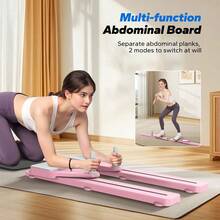 MERACH Tabla de Pilates, Placa Abdominal Multifuncional, Máquina Ab Trainer Desmontable con Diseño Antideslizante, Reformador de Pilates Portátil para Ejercicios de Core, Equipo de Gimnasio en Casa para Mujeres - Rosa - Ver 3