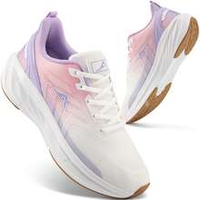 Ecetana All Seasons Platform Pink Sneakers For Women,Lightweight Breathable Tennis Walking Shoes For Women.Lace Up Low Cut Anti Slip Walking Training Shoes, Comfortable Fitness White Shoes, Hiking Or Outdoor Sports Shoes- Perfect For Casual Outdoor Adventures. - 紫粉紅白色 - 查看 2