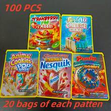 100 Holographic Film Bags - Waterproof, Durable 3.5g Glossy Gift Bags, Suitable For Candy, Party Favors, Birthdays, Holidays (Peach, Pink, Green, Blue, Purple, Brown) - Ideal Choice: Nesquik, Donut, Strawberry Cake Themes - Reusable Party Decoration And Storage Bags, Candy Packaging, Fun Design, Durable Material, Small Businesses, Holiday Decorations, Waterproof Material, Event Organizer - 100 mặt hàng - Xem 2