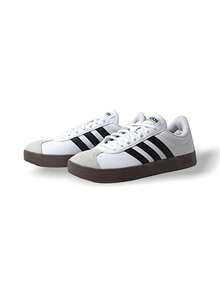 Adidas VL COURT BASE 男士运动鞋 透气轻便 弹性好 纯黑/白 ID3711 - 白色/黑色 - 查看 2