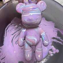 1/4/8件套创意DIY钥匙扣吊坠套装，含液体颜料，泰迪熊钥匙扣套装，送给朋友的贴心礼物，可作包包钥匙扣、汽车挂件、生日礼物、派对礼品、节日礼物、墙面装饰、珠宝配件、桌面装饰 - 彩色 - 查看 3