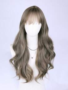 [Domestic Shipping, Next Business Day Delivery Available] MELISSYA Khaki Beige Wig (With Bangs) / Ultra-Lightweight Wig / Soft And Airy Texture | Recommended For Hat Coordination, Gyaru Style With A Lightweight And Stress-Free Wear / Heat-Resistant Synthetic Hair, Women's, Beginner-Friendly, Perfect For Everyday Wear, Parties, And Cosplay, Rose Net Cap (Adjustable), Smooth And Versatile Styles | Undetectable | Natural | Women's | Stylish | Cute Wig | Everyday Use | Straight Wig | Full Wig | Breathable | Cute For Adults | Fashion Wig | Layered Cut | Layered Wig - 卡其色 - 查看 2
