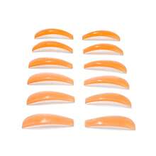 Eyelash Curler Lift Rods, Eyelash Lift Pads, Reusable Eyelash Curler Protective Pads, 6 Sizes 12 Pieces Total, With Premium PU Storage Box (Pink, Orange) - Multicolor - View 2