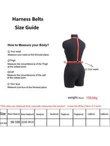 PU Leather Bra Harness Casual PU Leather Body Harness Belt Halloween Accessories Belt Adjustable Valentine's Day Gift - Black - View 10