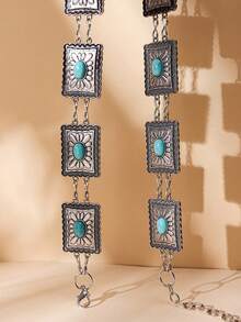 Vintage vielseitiger geschnitzter glänzender geometrischer Muster Boho Zinklegierung Mode Taillenkette, für alle Jahreszeiten - Verschiedenfarbig - Übersicht 5