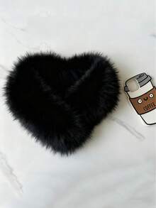 1条女士仿皮草围巾，时尚百搭保暖围巾，仿皮草领，围巾配饰，防风保暖，适合休闲户外穿着 - 彩色 - 查看 12