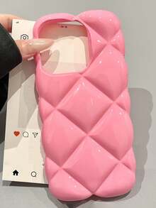 亮片菱形亮面手机壳，兼容 17 Pro Max、17 Pro、17 Air、17、16、15、14、13、12、11 Pro Max、16 Plus，3D 几何图案，防震透明软壳 - 玫粉 - 查看 4