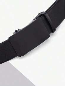 1pc Leather Belt With Square  Men - màu đen - Xem 5