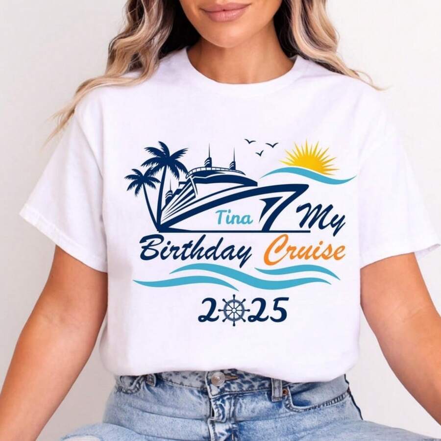 Camisetas personalizadas para el crucero de cumpleaños 2025, Camisetas para mi crucero de cumpleaños, Camisetas para la tripulación del crucero, Camisetas familiares para crucero, Crucero 2025, Camiseta de crucero.jpg220g WoM-en's 100% Cotton T-Shirt - Feminine and Comfortable FiT-Suitable for all people, whether woM-en or M-enhigh-quality durable fabric suitable for all seans,ft to the touch but built to lastBreathabletops woM.en fall outfiT.S for woM.en vaC.Ation outfiT.S woM.en halloween costume - Blanco - Ver 1