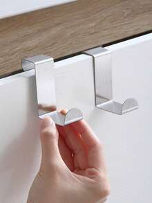 4个Z字形金属门钩 - 安装简便，无需钻孔 - 非常适合在厨房、浴室、卧室悬挂外套、毛巾等物品