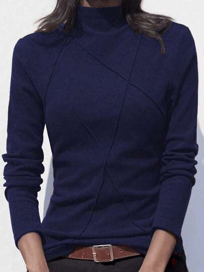 2024 New Thickened Fleece Turtleneck Undershirt For Women, Autumn/Winter, Fashionable Fleece Patchwork Design