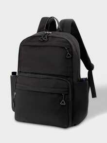1 PC Solid Black Commuting And Travel Portable Back To School High-End Feeling Popularized Backpack,Multifunctional And Large Capacity Fashionable - Black - View 5