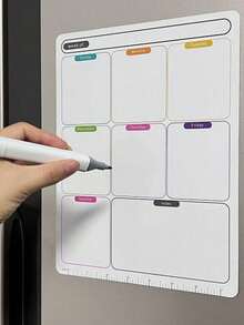 Reusable Magnetic Whiteboard Fridge Sticker With Erasable Red, Blue, Black Watercolor Pens, Dry Erase Weekly Planner Notepad - Magnetic Memo Board For Kitchen, Dining Room, School, Home, Office Decor - Multicolor - View 7