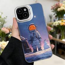 Funda para telefono con diseño de astronauta en nieve color azul oscuro con impresion de astronauta y paisaje invernal para uso diario y ocasiones especiales Aplicable a los teléfonos de la serie Apple y Galaxy - Blanco - Ver 7