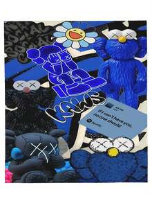 Kawss Merch Kawaii Kaw Blanket For Men Women Warm Cozy Fluffy Throw Blankets For Bed - màu đen - Xem 1