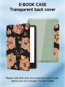 Ayotu 1个叶子和水豚图案平板电脑保护套/Kindle电子书保护套，兼容iPad 10代、iPad 10.2/Mini 6/Mini 7/9.7、Galaxy Tab A9 Plus、Kindle（11代-2024年）、Kindle Paperwhite 12代（2024年），可爱动物图案，精美礼品 - 黑色 - 查看 8