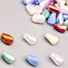 6mm/30pcs Asymmetrical Glass Beads, DIY Jewelry Making Materials, Handmade Necklace, Bracelet, Earrings, Diverse Styles, Niche Design And Luxurious Quality, Inspiration Treasure For Handicraft Lovers, Create Your Unique Fashion Statement - 6mm Glass Irregular-shaped Loose Beads - View 4