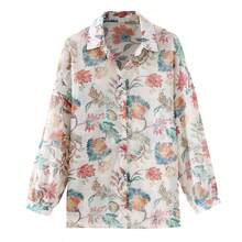 Women's Floral Print Long Sleeve Single-Breasted Casual Shirt, Elegant Ladies Blouse - Multicolor - View 5