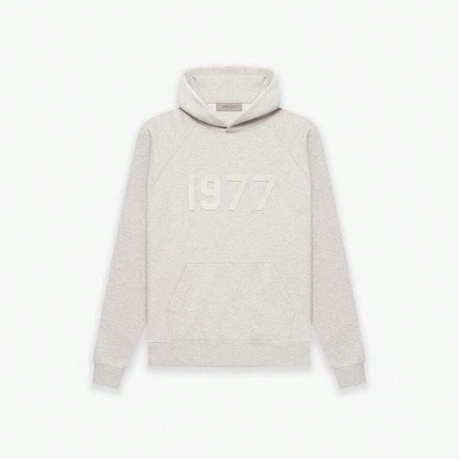Essentials Black Vintage Flocked Hooded Fall Winter Sweater Sweatshirt, 1977 Limited Edition Printed Men And Women Unisex Tops , High-End Cotton Relaxed Fit, Cracked Flocking, Street Style And Fall Travel Photography Essentials, You - 清淡燕麥片 - 查看 1