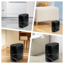 Senmeo 1/2 PCS Trash Can, 3.7 Gallon Dual Barrel Trash Can With Lid Odor Resistant, Press-On Opening, Plastic Trash Can With Built-In Handle, Easy To Clean, Rust Resistant, Ideal For Tight Spaces In Bathrooms, Kitchens, Offices, Commercial Scenes And More. - màu đen - Xem 7