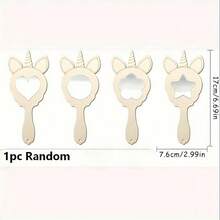 12个独角兽DIY木质镜子 - 手绘涂鸦艺术，手工DIY公主彩绘镜，独角兽主题派对，无需电池，手持镜，绘画工艺镜，化妆镜，课堂手工活动及家庭派对用品，绘画配件 - 彩色 - 查看 8