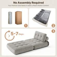 Asofer Futons - Light Grey - View 8
