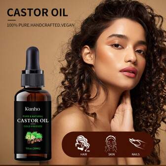 1pc 30ml/1 Fl.Oz Castor Oil Natural Base Massage Oil For Body / Face / Hair Care Essential Oils Added Moisturizing Soften Moisturizers Suit To All Skin Good For Daily Autumn And Winter Women Men Gift