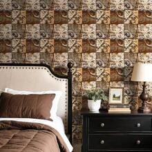 ZZXC Livelynine Ceiling Tile Wallpaper Peel And Stick Copper Tin Ceiling Tiles Metal Faux Embossed 3D Wall Panels Kitchen Backsplash Self Adhesive Rustic Vintage Metallic Wall Paper For Bathroom 17.5x78.8 - 金屬錫瓦 - 查看 5