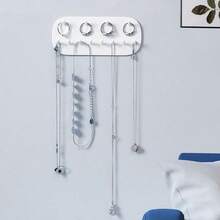 NewOrganizador de Joyas Paquete de 2 Soportes pared para Collar Soporte para Collar Colgante con 12 ganchos para Collares pulsera anillo Organizador de Joyería para mujeres y niñas Blanco - blanco - Ver 7