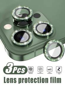3 Packungen für iPhone 13 Pro/13 Pro Max Glas 17 17 Pro 17 Pro Max 17 Air /16 Pro Max/16/16 Pro/16 Plus/15 Pro Max/15/15 Plus/15 Pro/14 Pro Max/14/14 Pro/14 Plus/13/12/11 Kameraobjektiv Schutzfolie Bling, 9H gehärtetes Glas Kameraabdeckung Bildschirmschutz Metallring Dekorative Zubehörteile für Handyhüllen, Handyzubehör