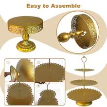 Gold Cake Stands Set 5pcs Metal Tiered Cupcake Display Stand Serving Platter For Dessert Table Dessert Candy Fruit Tray For Wedding Baby Shower Birthday Party Elegant MultiTiered Design Perfect For Sweet Treats And Refreshments At Events And Gatherings - Gold - View 7