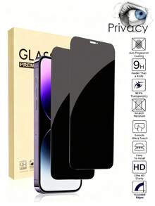 2pcs Privacy Tempered Glass Screen Protector, Compatible With Apple 17/15/15 Pro Max/15 Pro/15 Plus/14 Pro Max/14/14 Pro/14 Plus/16 Pro Max/16/16 Plus/16 Pro, Anti-Scratch, Anti-Fingerprint, Bubble-Free, Anti-Peeping, Phone Accessories, Anti-Drop - Black - View 7