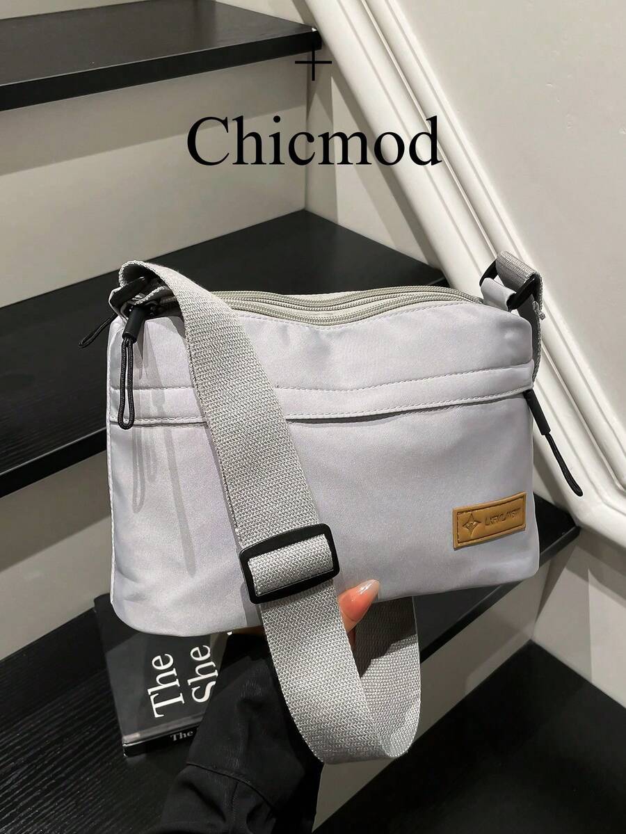 1 件防水斜挎包，1 件男女通用休闲尼龙斜挎包，可调节肩带，防水拉链单肩斜挎包，多口袋，纯色，涤纶衬里，适合购物、钱包、手提包、年轻女性、大学生、新婚夫妇、办公室女士。非常适合办公室、大学、工作、商务、通勤、户外活动、旅行和野餐