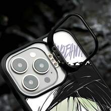 Funda para teléfono con diseño artístico de personaje de anime, compatible con teléfonos ,  17,  16 Pro Max,  15 Pro Max,  13 y  12. Fabricada en TPU para una protección eficaz contra golpes y caídas. Un regalo ideal para familiares, amigos, seres queridos, parejas y para Navidad. - Negro - Ver 4