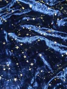1pc Soft Stretchy Velvet Fabric - Blue, Star Pattern Design, Pre-Cut Size: 0.5 /1/2/3yards, Suitable For DIY Crafts, Tablecloths, Sofas, Toys, Curtains, Backdrops - Royal Blue - View 9
