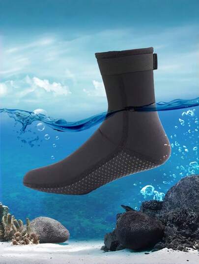 1 Pair 3mm Neoprene Diving Socks, Beach Socks, Diving & Snorkeling Socks, Warm Anti-Slip Durable Ankle-High Thick Socks, Diving Socks, Women's Swimming Socks, Women's Beach Socks, Swimming Socks, Women's Socks, Water Sports Socks, Beach Shoes, Short Tube Design, Anti-Slip Grip, Durable Fabric, Neoprene Material, Protective Socks, For Swimmers, Women's Socks