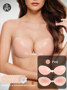 1/2 Pcs Invisible Silicone Push Up Bra – Strapless Backless Sticky Bra, Upgraded Strong Adhesive, Waterproof & Reusable, Perfect For Wedding Dresses, Strapless Outfits & Summer Looks - Multicolor - View 15
