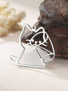 AMAXER 1个不锈钢简约可爱猫咪吊坠，是制作珠宝、手链、项链、送给朋友、情侣、同学的完美礼物。 - 動物系列 - 查看 10